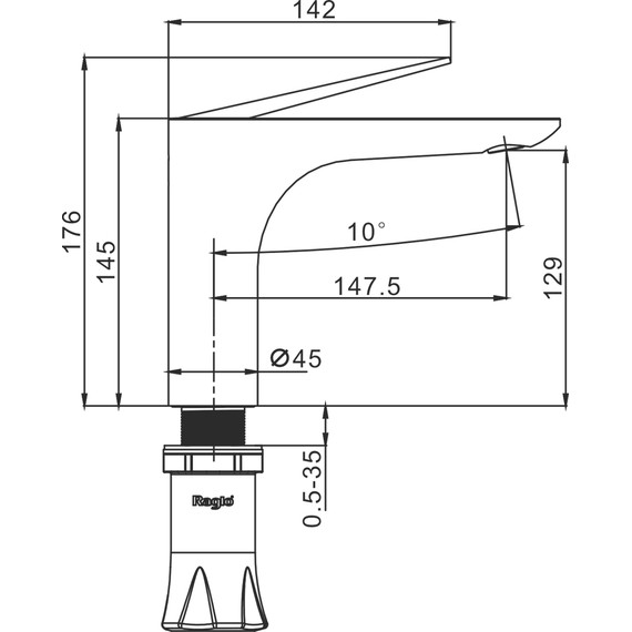 Смеситель для раковины Raglo R21.10.09, графит фото 2