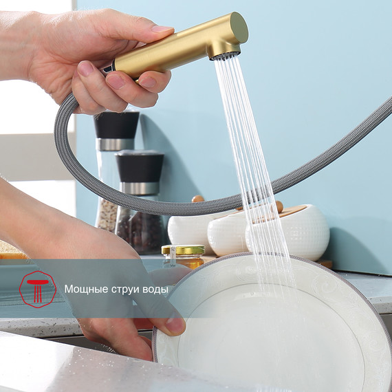 Смеситель для кухни Raglo R86.49.03, золотой сатин фото 10