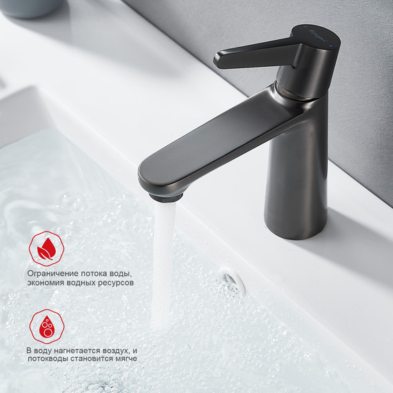 Смеситель для раковины Raglo R32.10.09, графит фото 4