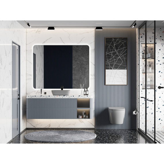 Унитаз подвесной безободковый Abber Bequem AC1102MG с крышкой микролифт, серый матовый, Цвет производителя: серый матовый фото 3