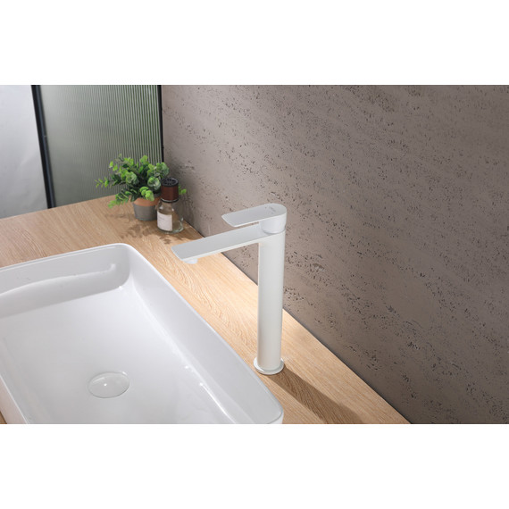 Смеситель для раковины высокий Abber Weiss Insel AF8011FW, белый матовый, Цвет производителя: белый матовый фото 2