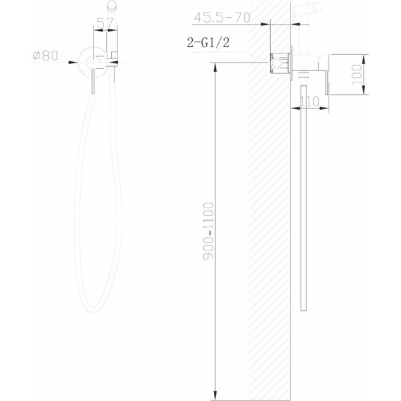 Набор для гигиенического душа Abber Wasser Kreis AF8125G, золото матовый фото 4