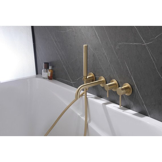 Смеситель для ванны Abber Wasser Kreis AF8130G, золото матовый фото 3