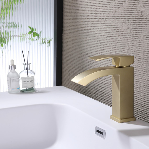 Смеситель для раковины Abber Wasserfall AF8610G, золото матовый, Цвет производителя: золото матовое фото 2