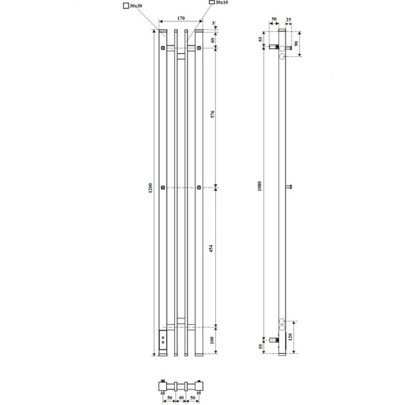 Полотенцесушитель электрический Point Фрея П2 140x1200 мм PN20722W (возможность скрытого подключения) L, белый фото 3