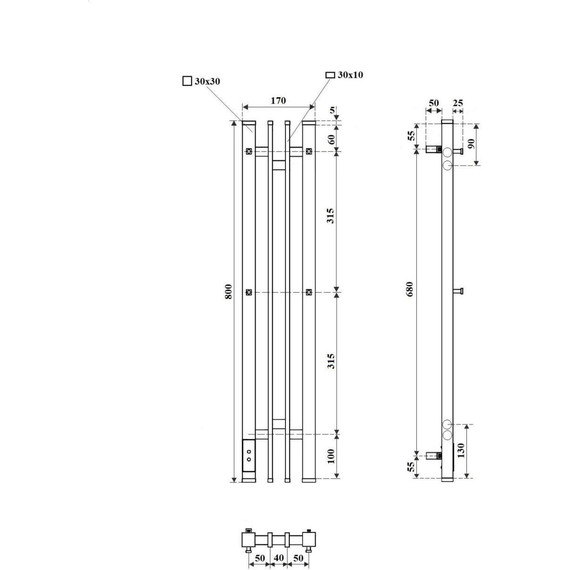 Полотенцесушитель электрический Point Фрея П2 140x800 мм PN20728W (возможность скрытого подключения) L, белый фото 5