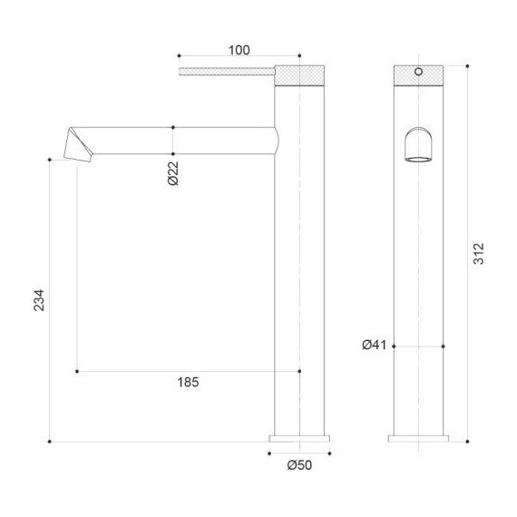 Смеситель для раковины высокий Vincea Rim VBF-2RM2BG, брашированное золото фото 5