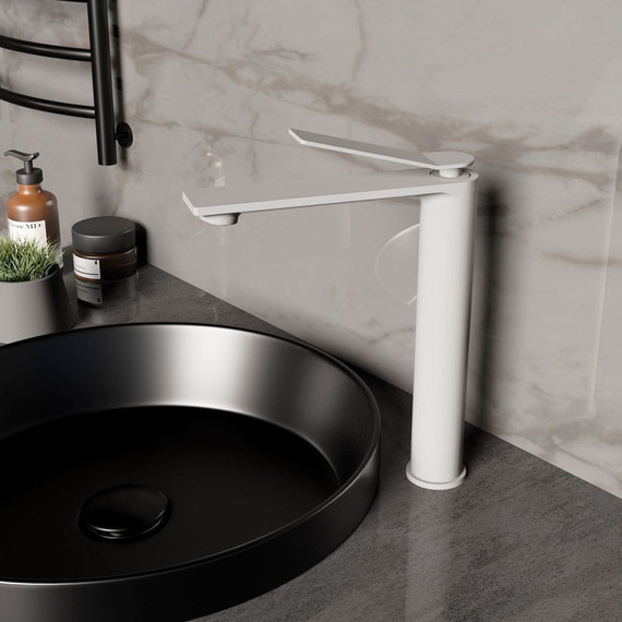 Смеситель для раковины высокий Vincea Verse VBF-2VE2MW, белый матовый - 2 Смеситель для раковины высокий Vincea Verse VBF-2VE2MW, белый матовый фото 2