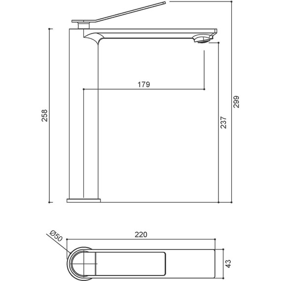 Смеситель для раковины высокий Vincea Verse VBF-2VE2MB, чёрный - 3 Смеситель для раковины высокий Vincea Verse VBF-2VE2MB, чёрный фото 3