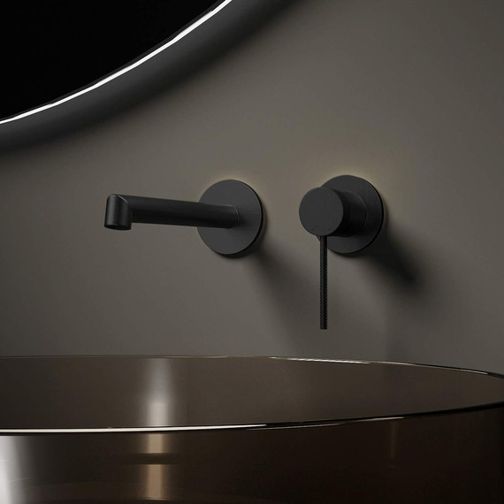 Смеситель для раковины настенный Vincea Rim VBFW-2RM1MB (со скрытой частью) чёрный фото 2