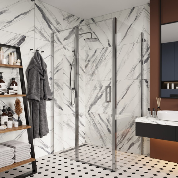 Душевое ограждение CeruttiSpa 120х90 см VICTORIA120, хром/прозрачное фото 2