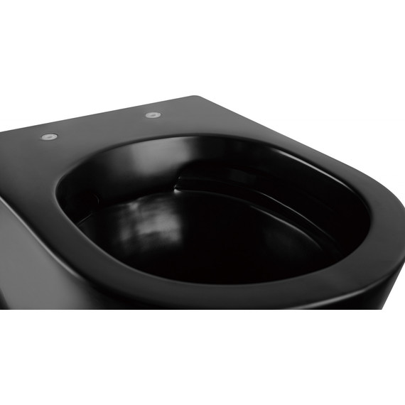 Унитаз подвесной безободковый Abber Bequem AC1103MB с крышкой микролифт, чёрный матовый, Цвет производителя: чёрный матовый фото 4