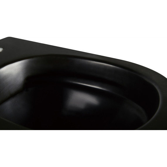 Унитаз подвесной безободковый Abber Bequem AC1103MB с крышкой микролифт, чёрный матовый, Цвет производителя: чёрный матовый фото 5