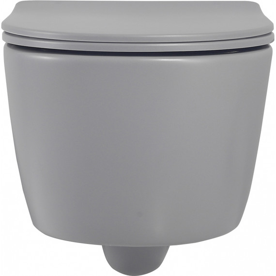 Унитаз подвесной безободковый Abber Bequem AC1104MG с крышкой микролифт, серый матовый, Цвет производителя: серый матовый фото 6
