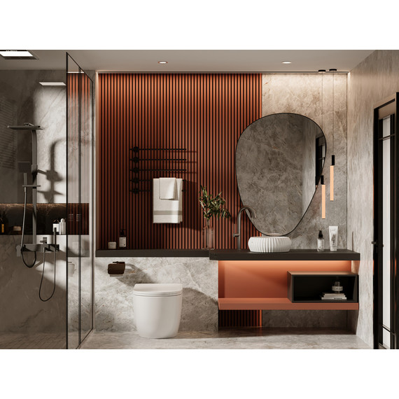 Унитаз приставной безободковый Abber Bequem AC1111 с крышкой микролифт (выпуск горизонтальный) фото 3