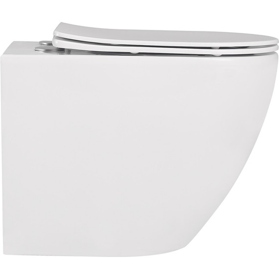 Унитаз приставной безободковый Abber Bequem AC1111 с крышкой микролифт (выпуск горизонтальный) фото 5