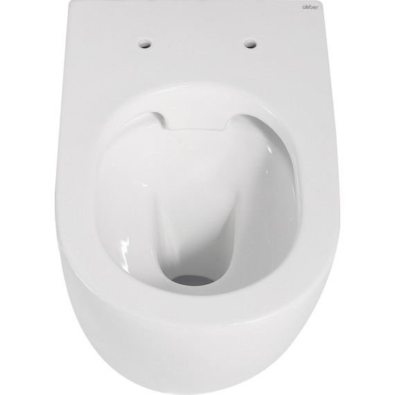 Унитаз приставной безободковый Abber Bequem AC1111 с крышкой микролифт (выпуск горизонтальный) фото 9