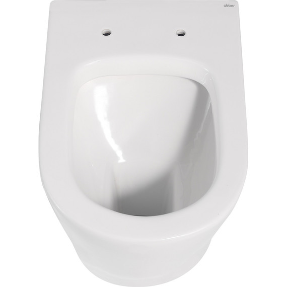 Унитаз приставной безободковый Abber Bequem AC1113 с крышкой микролифт (выпуск горизонтальный) фото 9