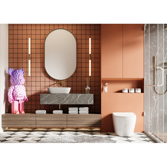 Унитаз приставной безободковый Abber Bequem AC1113 с крышкой микролифт (выпуск горизонтальный) фото 2