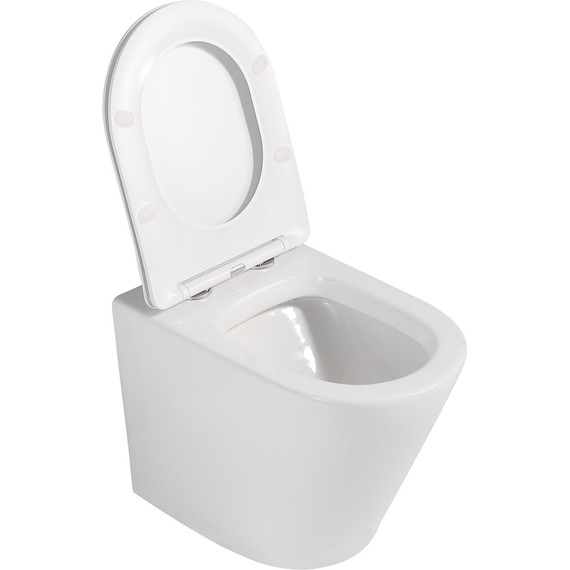 Унитаз приставной безободковый Abber Bequem AC1113 с крышкой микролифт (выпуск горизонтальный) фото 4