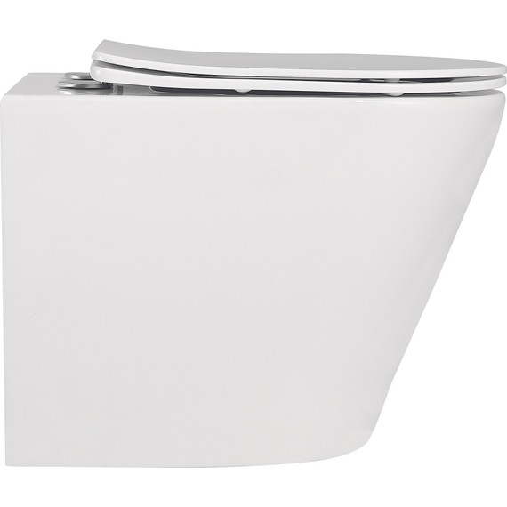 Унитаз приставной безободковый Abber Bequem AC1113 с крышкой микролифт (выпуск горизонтальный) фото 6