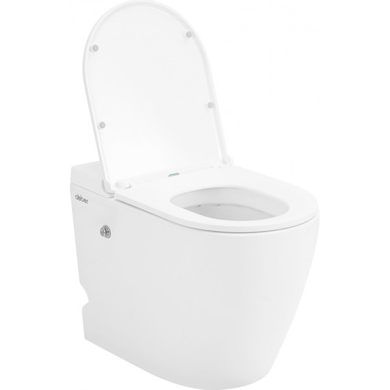 Унитаз приставной безободковый импульсный Abber Bequem AC1115P с крышкой микролифт (выпуск горизонтальный) фото 7