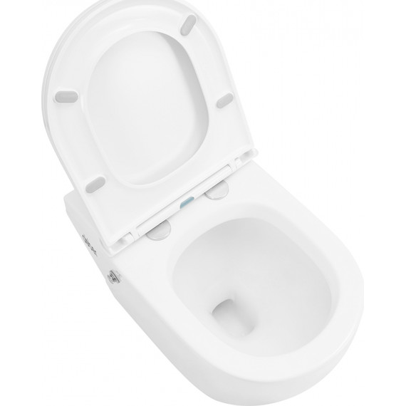 Унитаз приставной безободковый импульсный Abber Bequem AC1115P с крышкой микролифт (выпуск горизонтальный) фото 8
