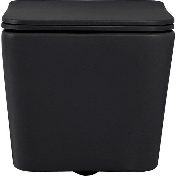 Унитаз подвесной безободковый Abber Rechteck AC1201MB с крышкой микролифт, чёрный матовый фото 5