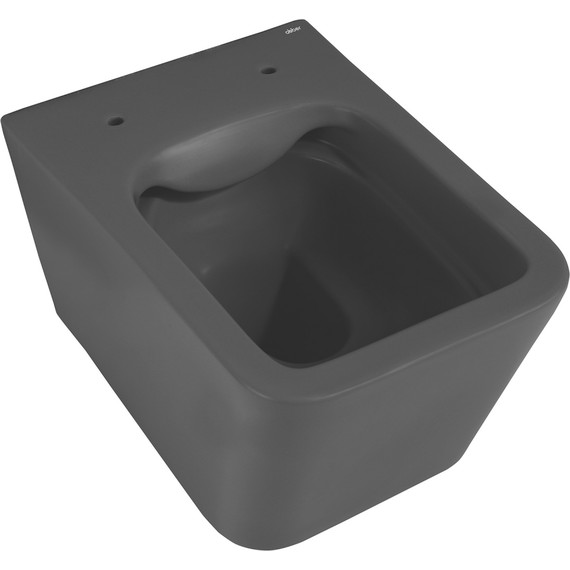 Унитаз подвесной безободковый Abber Rechteck AC1201MB с крышкой микролифт, чёрный матовый фото 8