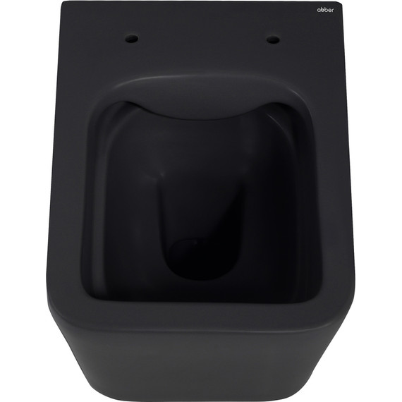 Унитаз подвесной безободковый Abber Rechteck AC1201MB с крышкой микролифт, чёрный матовый фото 9
