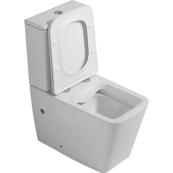 Унитаз-компакт безободковый Abber Rechteck AC1210 с тонкой крышкой микролифт (выпуск горизонтальный), Цвет производителя: белый матовый - 8 Унитаз-компакт безободковый Abber Rechteck AC1210 с тонкой крышкой микролифт (выпуск горизонтальный), Цвет производителя: белый матовый фото 8