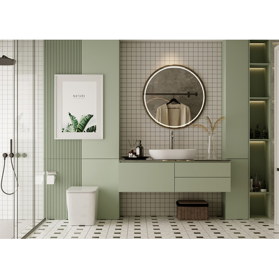 Унитаз приставной безободковый Abber Rechteck AC1211 с крышкой микролифт (выпуск горизонтальный) фото 3