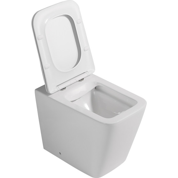 Унитаз приставной безободковый Abber Rechteck AC1211 с крышкой микролифт (выпуск горизонтальный) фото 7