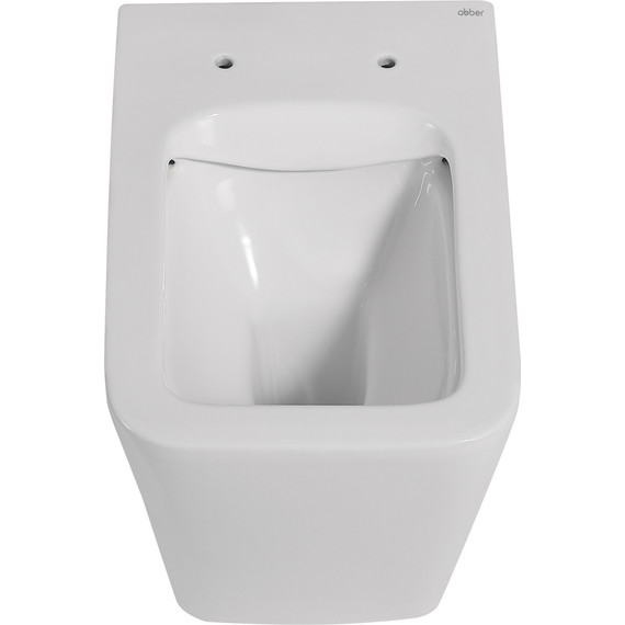 Унитаз приставной безободковый Abber Rechteck AC1211 с крышкой микролифт (выпуск горизонтальный) фото 8