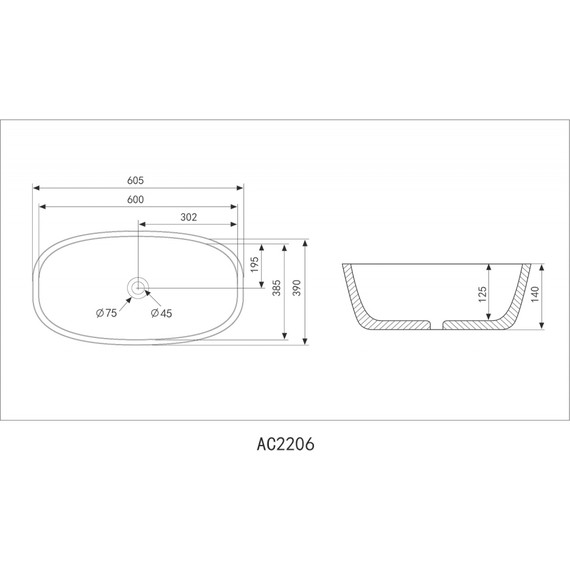 Раковина-чаша Abber Rechteck 60 см AC2206, белый фото 5