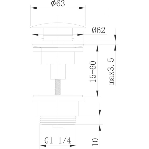 Донный клапан Abber AF0011W, белый фото 2