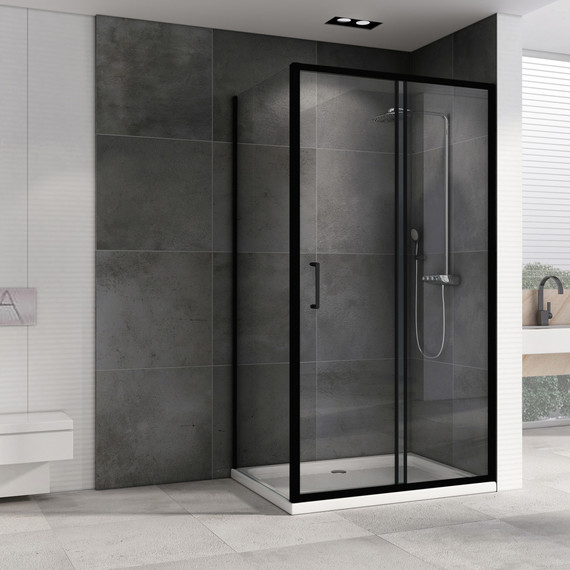 Душевое ограждение Abber Schwarzer Diamant 110x80 см AG30110B5-S80B5, чёрный/прозрачное фото 2