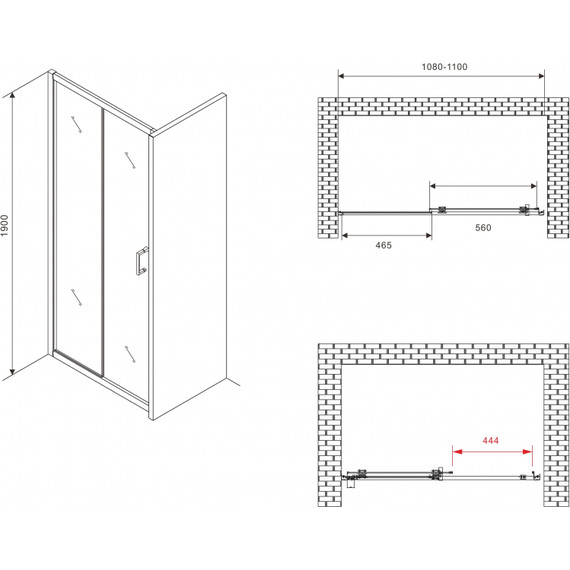 Душевая дверь Abber Komfort 110 см AG30110B5 (стекло 8 мм), чёрный/тонированное - 5 Душевая дверь Abber Komfort 110 см AG30110B5 (стекло 8 мм), чёрный/тонированное фото 5