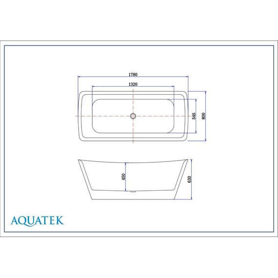 Ванна отдельностоящая Aquatek Верса 178x80 см AQ-4880, Размер - мм: 1800х800 фото 9