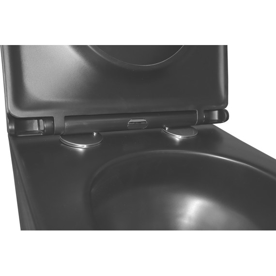 Унитаз подвесной безободковый Azario Teramo AZ-0053-UQ3-MB с крышкой микролифт (система смыва Торнадо) чёрный матовый, Цвет производителя: чёрный матовый - 5 Унитаз подвесной безободковый Azario Teramo AZ-0053-UQ3-MB с крышкой микролифт (система смыва Торнадо) чёрный матовый, Цвет производителя: чёрный матовый фото 5