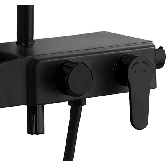 Душевая стойка Azario AZ-801-2B, чёрный матовый, Цвет производителя: чёрный матовый фото 3