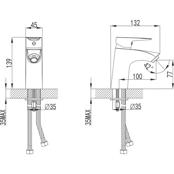 Смеситель для раковины Azario AZ-WSA654236AJ - 2 Смеситель для раковины Azario AZ-WSA654236AJ фото 2