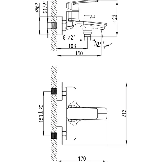 Смеситель для ванны Azario CS00091094 - 3 Смеситель для ванны Azario CS00091094 фото 3
