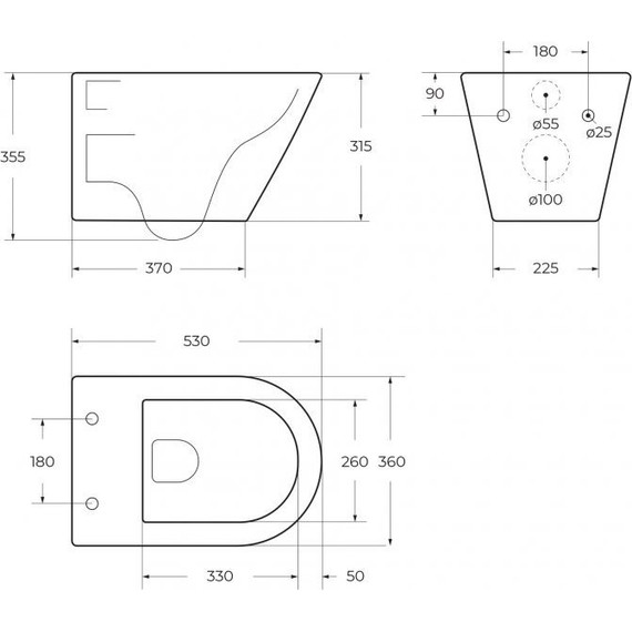 Унитаз подвесной безободковый Cezares Liner-Tor CZR-3808-53-TH-TOR/SC с крышкой микролифт (система смыва Торнадо) фото 21