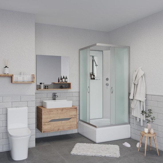 Душевая кабина Niagara Classic 90x90 см NG-1108-14BK, серебро/матовое (безсиликоновая сборка) фото 3