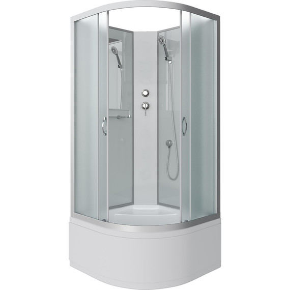 Душевая кабина Niagara Classic 100x100 см NG-2309-14BK, серебро/матовое (безсиликоновая сборка) фото 
