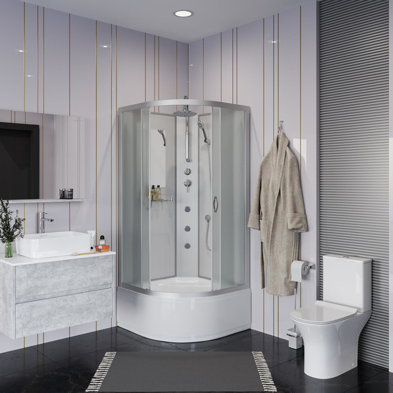 Гидробокс Niagara Classic 100x100 см NG-2309-14BKTG, серебро/матовое (безсиликоновая сборка) фото 3