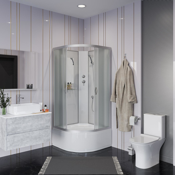 Душевая кабина Niagara Classic 100x100 см NG-2309-14BK, серебро/матовое (безсиликоновая сборка) фото 3