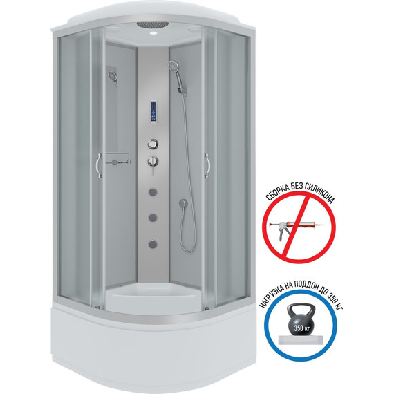 Гидробокс Niagara Classic 100x100 см NG-2309-14F, серебро/матовое (безсиликоновая сборка) - 2 Гидробокс Niagara Classic 100x100 см NG-2309-14F, серебро/матовое (безсиликоновая сборка) фото 2