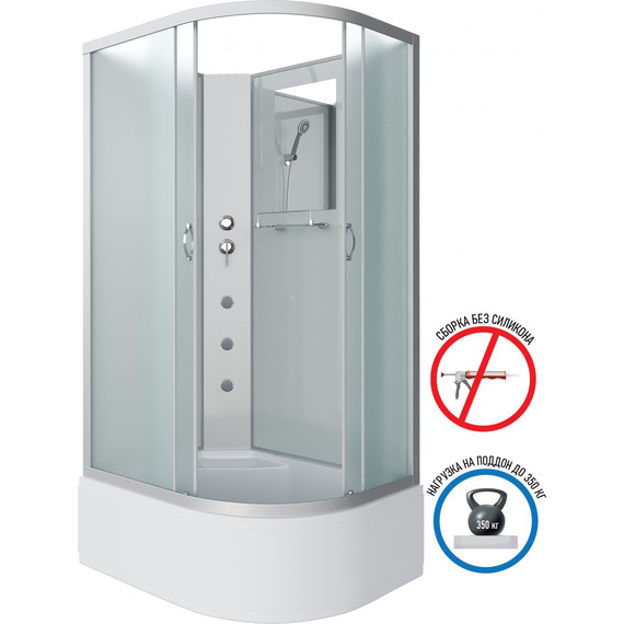 Гидробокс Niagara Classic 120x80 см NG-2310-14LBKG, серебро/матовое (безсиликоновая сборка) - 2 Гидробокс Niagara Classic 120x80 см NG-2310-14LBKG, серебро/матовое (безсиликоновая сборка) фото 2